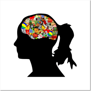 Colourful brain Posters and Art